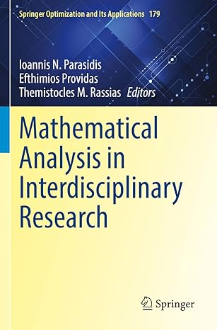 mathematical analysis in interdisciplinary research 1st edition ioannis n parasidis ,efthimios providas