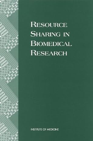resource sharing in biomedical research 1st edition institute of medicine ,committee on resource sharing in