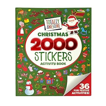 2000 stickers christmas activity and sticker book for kids ages 3 7 puzzles mazes coloring dot to dot and