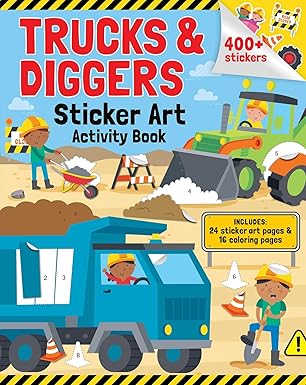 trucks and diggers sticker art and coloring activity book with over 400 stickers 1st edition gareth williams
