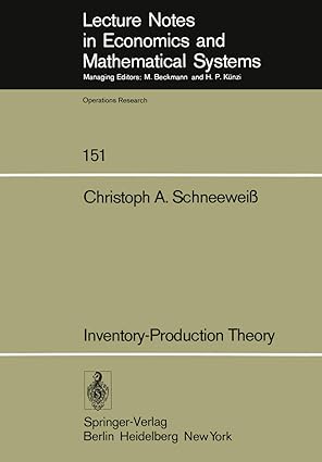 inventory production theory a linear policy approach 1st edition c a schneeweiss 3540084436, 978-3540084433