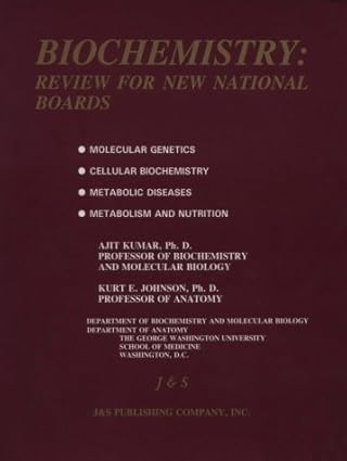 biochemistry review for new national boards 1st edition ajit kumar 0963287311, 978-0963287311