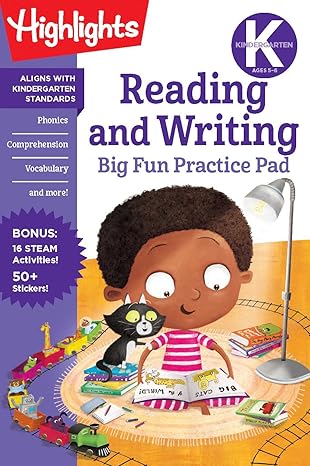 kindergarten reading and writing big fun practice pad 1st edition highlights learning 1644722984,