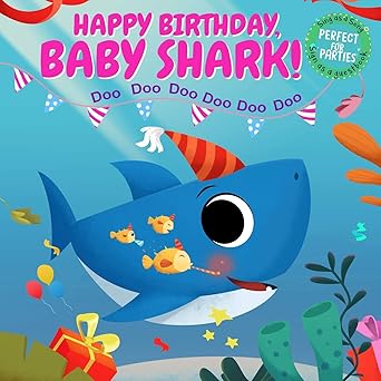 happy birthday baby shark sing as a song sign as a guest book and perfect for parties 1st edition little one