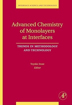 advanced chemistry of monolayers at interfaces trends in methodology and technology 1st edition toyoko imae