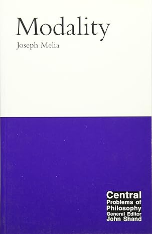 modality 1st edition joseph melia 0773524819, 978-0773524811
