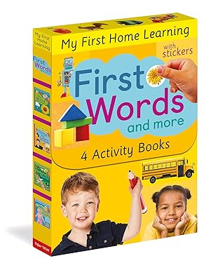 first words and more 4 activity book boxed set with stickers my day my world natural world things to learn