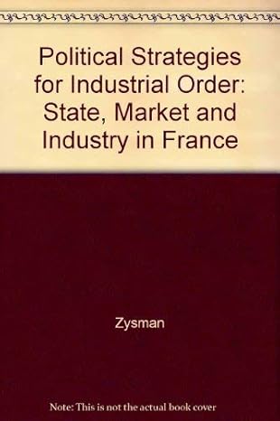 political strategies for industrial order state market and industry in france 1st edition john zysman