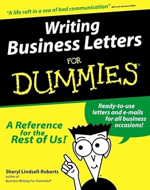 writing business letters for dummies 1st edition sheryl lindsell roberts 0764552074, 978-0764552076