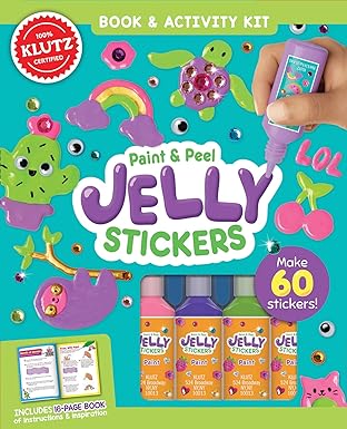 paint and peel jelly stickers 1st edition klutz 133870219x, 978-1338702194