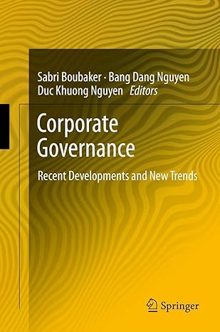 corporate governance recent developments and new trends 1st edition sabri boubaker ,bang dang nguyen ,duc