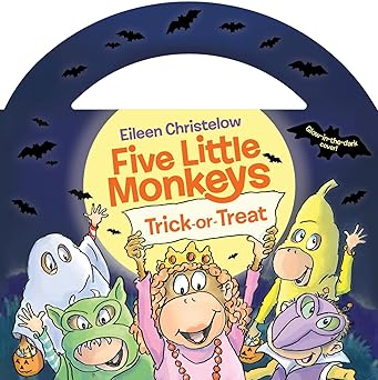 five little monkeys trick or treat glow in the   a great fall and halloween read for kids 1st edition eileen