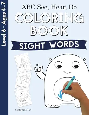 abc see hear do level 6 coloring book sight words 1st edition stefanie hohl 1638240191, 978-1638240198