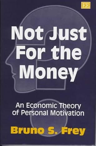 not just for the money an economic theory of personal motivation 1st edition bruno s frey 1858985099,
