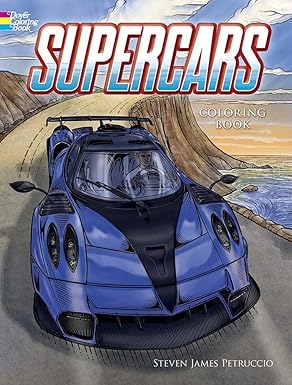 supercars coloring book 1st edition steven james petruccio 0486848884, 978-0486848884