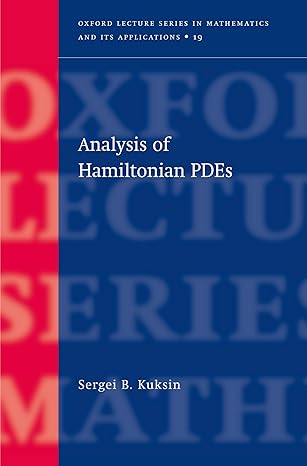 analysis of hamiltonian pdes 1st edition sergei b kuksin 0198503954, 978-0198503958