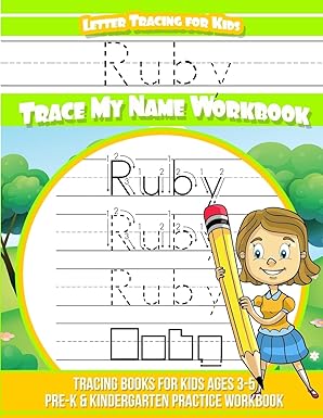 ruby letter tracing for kids trace my name workbook tracing books for kids ages 3 5 pre k and kindergarten