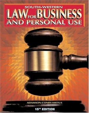 law for business and personal use student activities and study guide 1st edition john e adamson ,norbert j