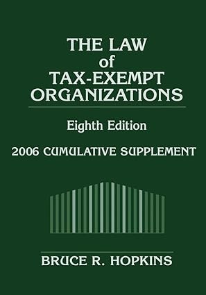 law of tax exempt organizations 2006 cumulative supplement 1st edition bruce r hopkins 0471728934,