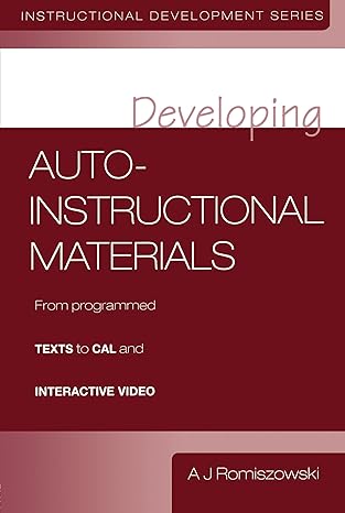 developing auto instructional materials 1st edition a j romiszowski 1850912815, 978-1850912811