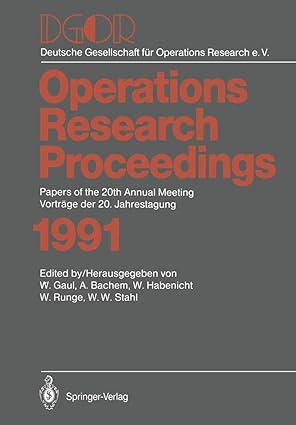 dgor papers of the 20th annual meeting / vortra ge der 20 jahrestagung 1st edition wolfgang a gaul ,achim