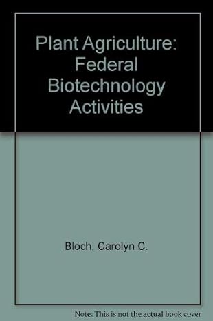 plant agriculture federal biotechnology activities 1st edition carolyn bloch 0815510586, 978-0815510581