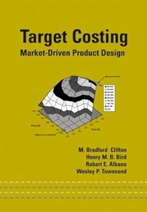 target costing market driven product design 1st edition m bradford clifton ,wesley p townsend ,henry m b bird