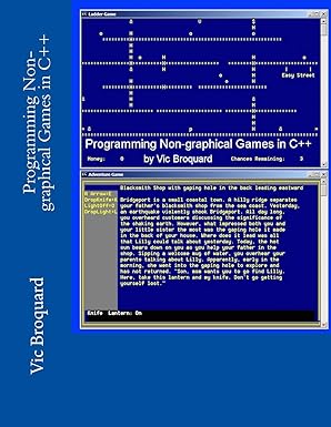 programming non graphical games in c++ 1st edition vic broquard 194141561x, 978-1941415610