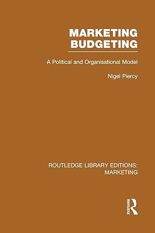 marketing budgeting 1st edition nigel piercy 1138995630, 978-1138995635