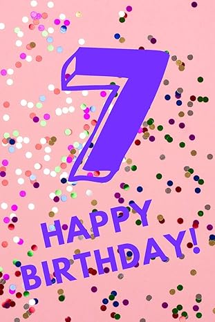 7 happy birthday pink confetti seven 7 yr old girl journal ideas notebook gift idea for 7th happy birthday