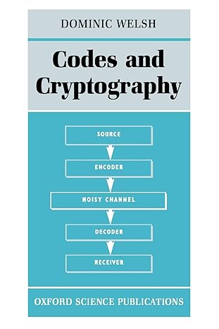 codes and cryptography 1st edition dominic welsh 0198532873, 978-0198532873