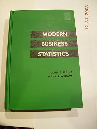 modern business statistics 1st edition john e freund ,frank j williams ,benjamin m perles ,charles sullivan