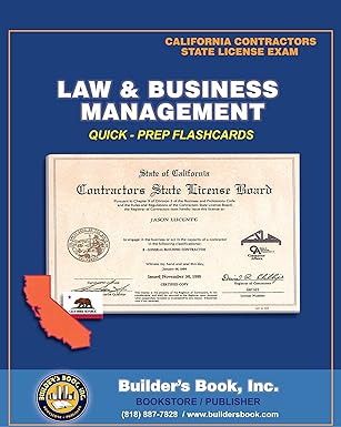 law and business management quick prep flashcards for california contractors state license exam 1st edition