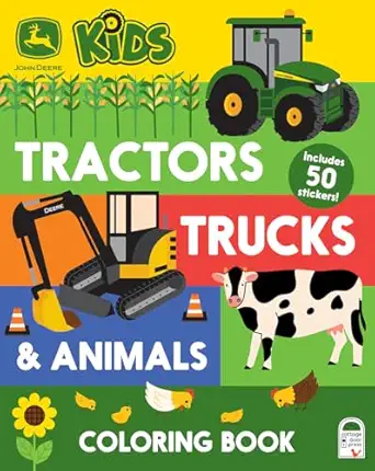 john deere kids coloring book for little farm and tractor lovers includes perforated pages and bonus sticker