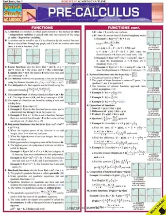 pre calculus 1st edition inc barcharts 1423202481, 978-1423202486