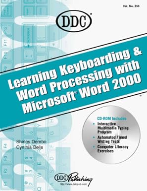 learning keyboarding and word processing with word 2000 1st edition cynthia belis ,shirley dembo 156243859x,