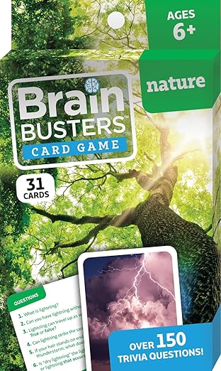brain busters card game for kids family trivia game with 30 flash cards learn and play with multiple choice