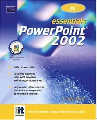 powerpoint 2002 level 1 1st edition linda bird 0130927740, 978-0130927743