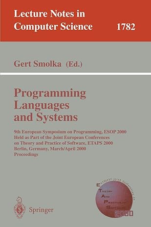 programming languages and systems 9th european symposium on programming esop 2000 held as part of the joint