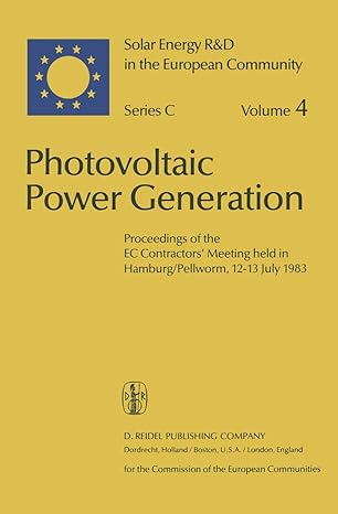 photovoltaic power generation proceedings of the ec contractorsa meeting held in hamburg/pellworm 12a 13 july