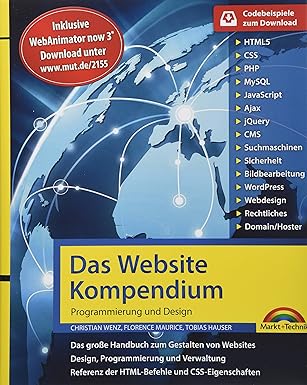 das website handbuch programmierung und design seo optimierung html5 css3 javascript ajax komplett in farbe