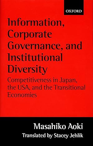 information corporate governance and institutional diversity competitiveness in japan the usa and the