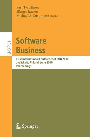 software business first international conference icsob 2010 jyva skyla finland june 21 23 2010 proceedings