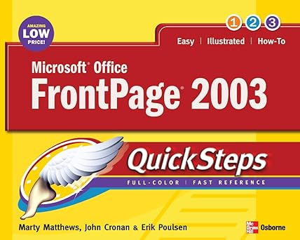 microsoft office frontpage 2003 quicksteps 1st edition martin matthews ,john cronan 0072258748, 978-0072258745
