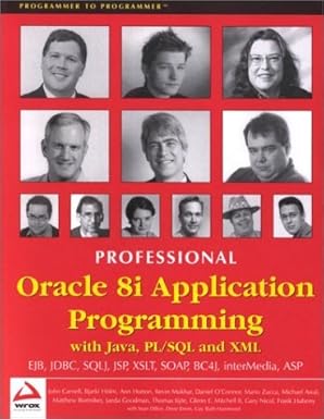 professional oracle 8i application programming with java pl/sql and xml 1st edition michael awai ,matthew