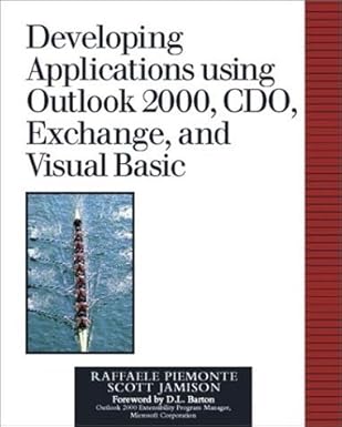 developing applications using outlook 2000 cdo exchange and visual basic 1st edition raffaele piemonte ,scott