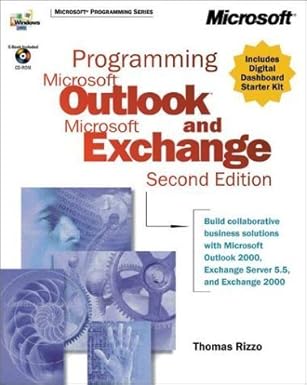 programming microsoft outlook and microsoft exchange 1st edition microsoft press ,thomas rizzo 0735610193,