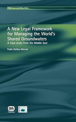 a new legal framework for managing the worlds shared groundwaters a case study from the middle east 1st