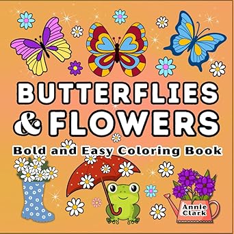 easy coloring book for kids girls ages 6 12 with butterflies flowers and gnomes 51 simple super cute designs