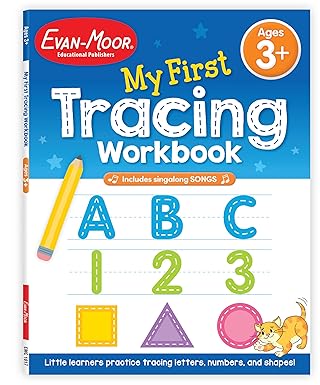 evan moor my first tracing workbook ages 3 5 toddler preschool line tracing pencil control early literacy
